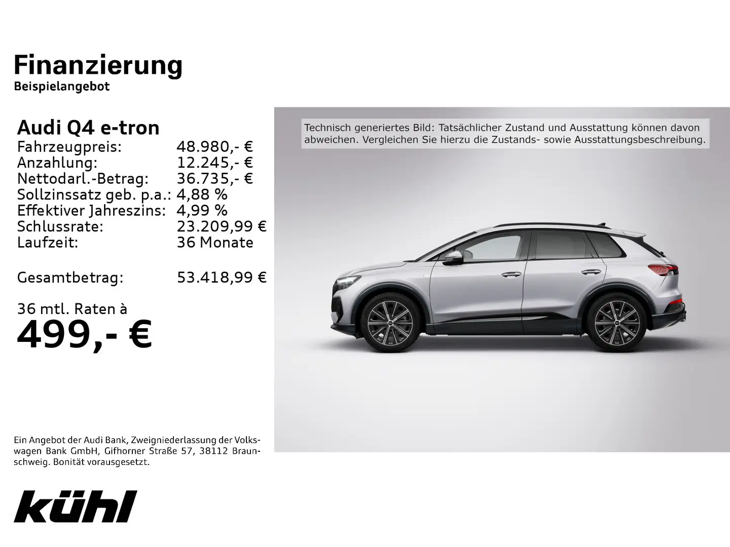 Audi Q4 e-tron 45 LED/ACC/360°/Navi/AHK Silber - 2