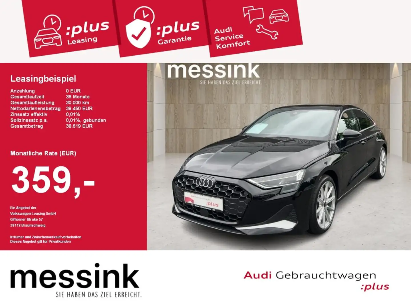 Audi A3 Limousine advanced 35 TDI*Matrix LED*PanoDach*Kame Schwarz - 1