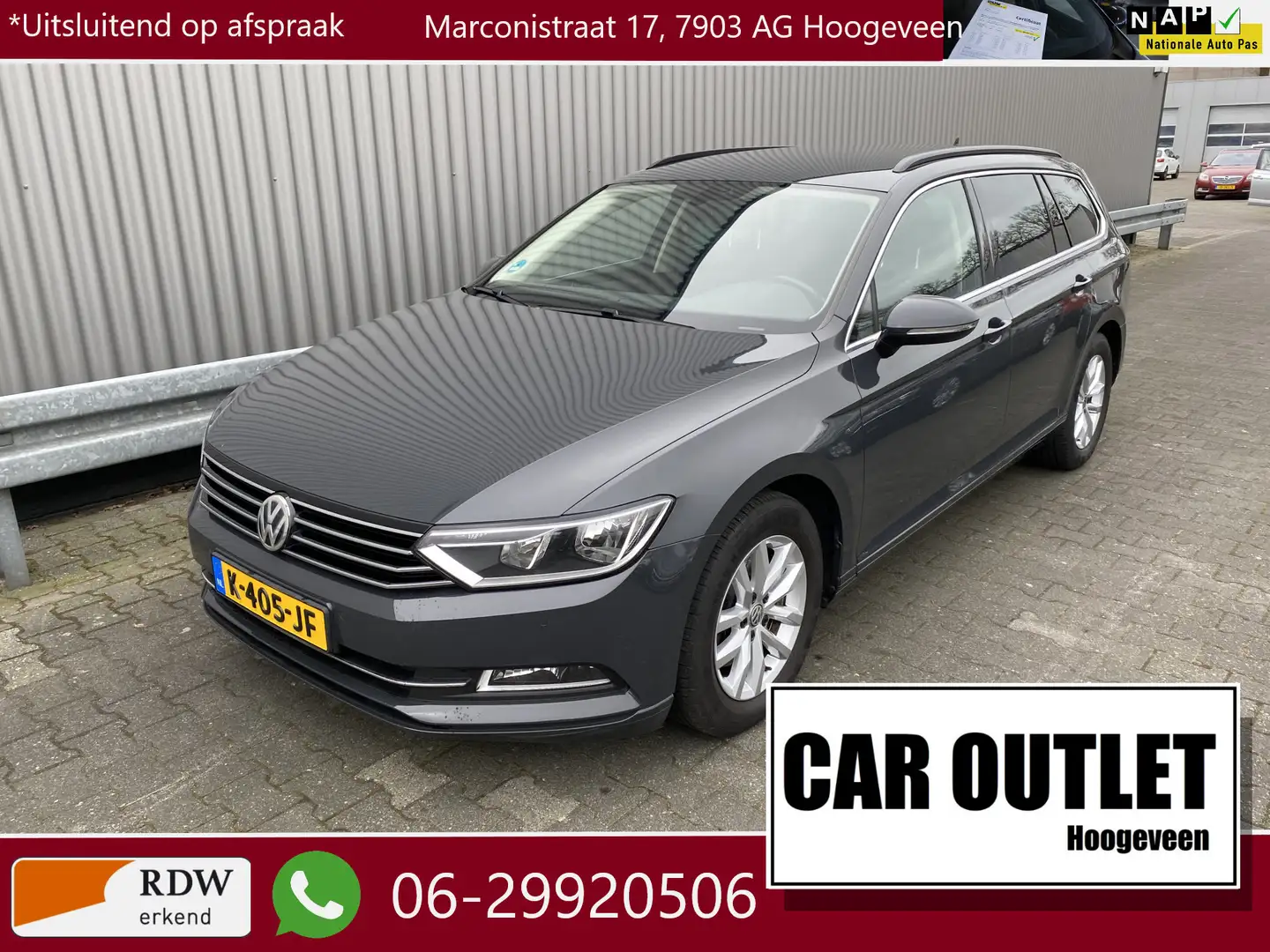 Volkswagen Passat Variant 1.4 TSI ACT Highline 164Dkm, Clima, Stoelvw, Navi, Grijs - 1