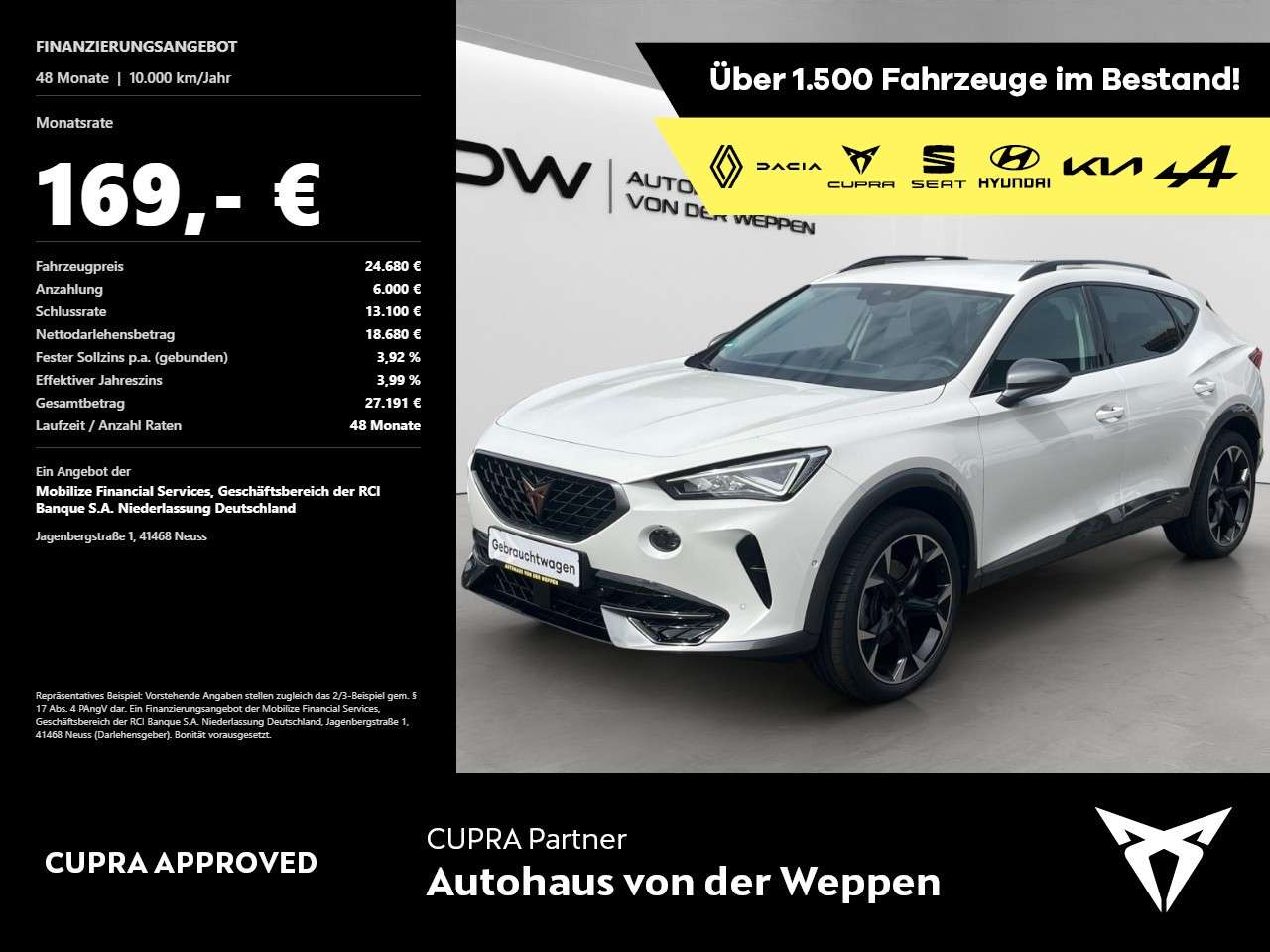 Cupra Formentor 2023 — 1.5 TSI Full Link SHZ PDC Klima Einparkhilfe
