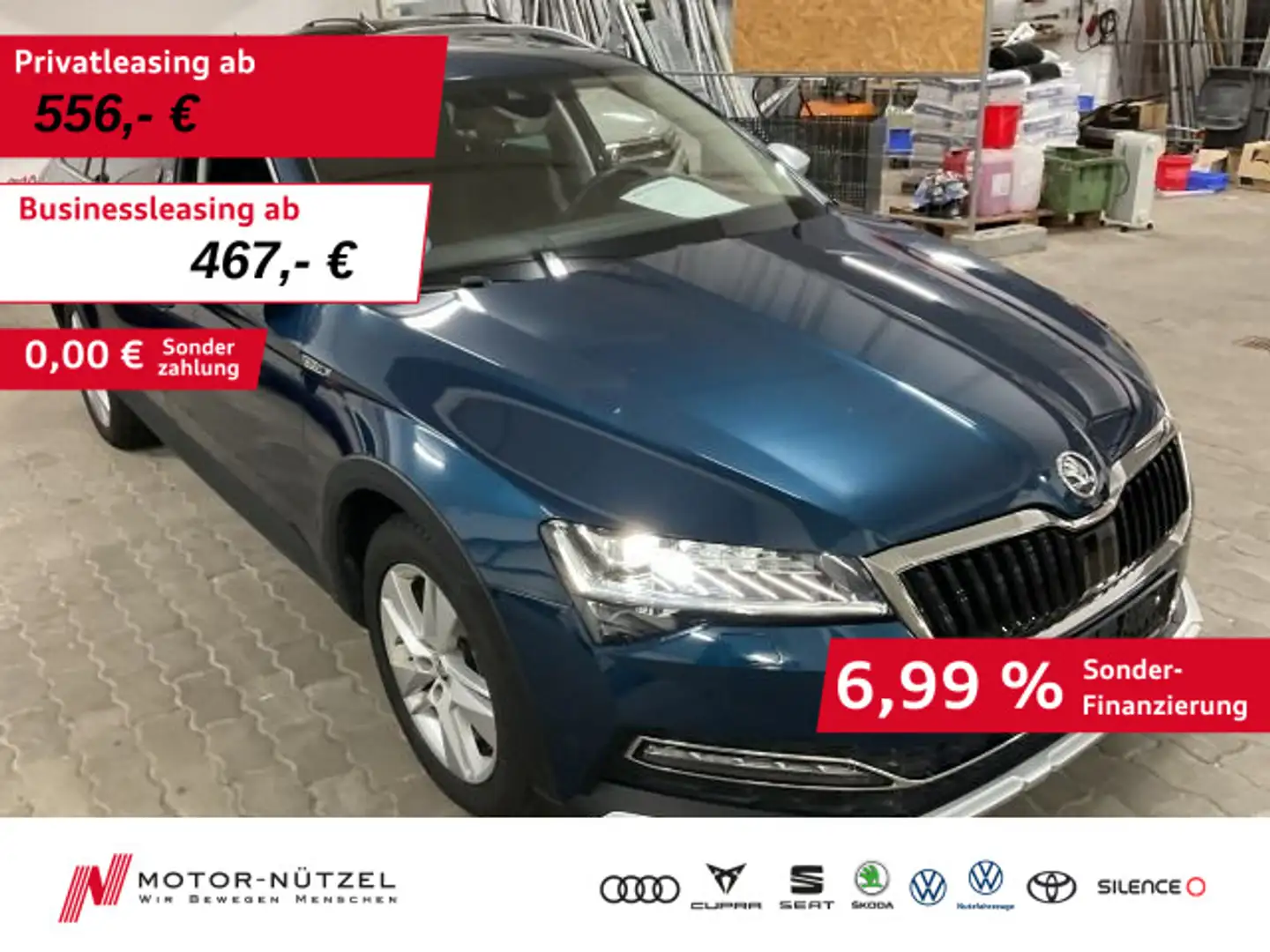 Skoda Superb Combi 2.0TDI SCOUT MATRIX+STDHZG+PANO+AHK Blau - 1