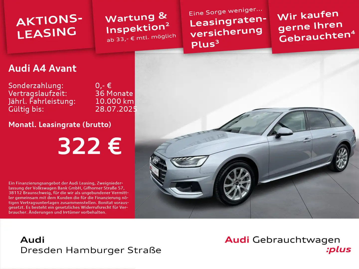 Audi A4 35 TDI Advanced LED Navi Rückfahrkamera Silber - 1