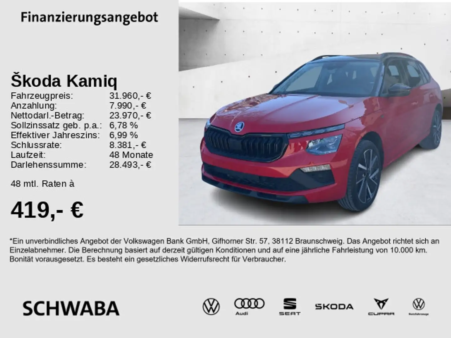Skoda Kamiq Tour 1,0 TSI 85 kW 7-Gang-DSG Rot - 1