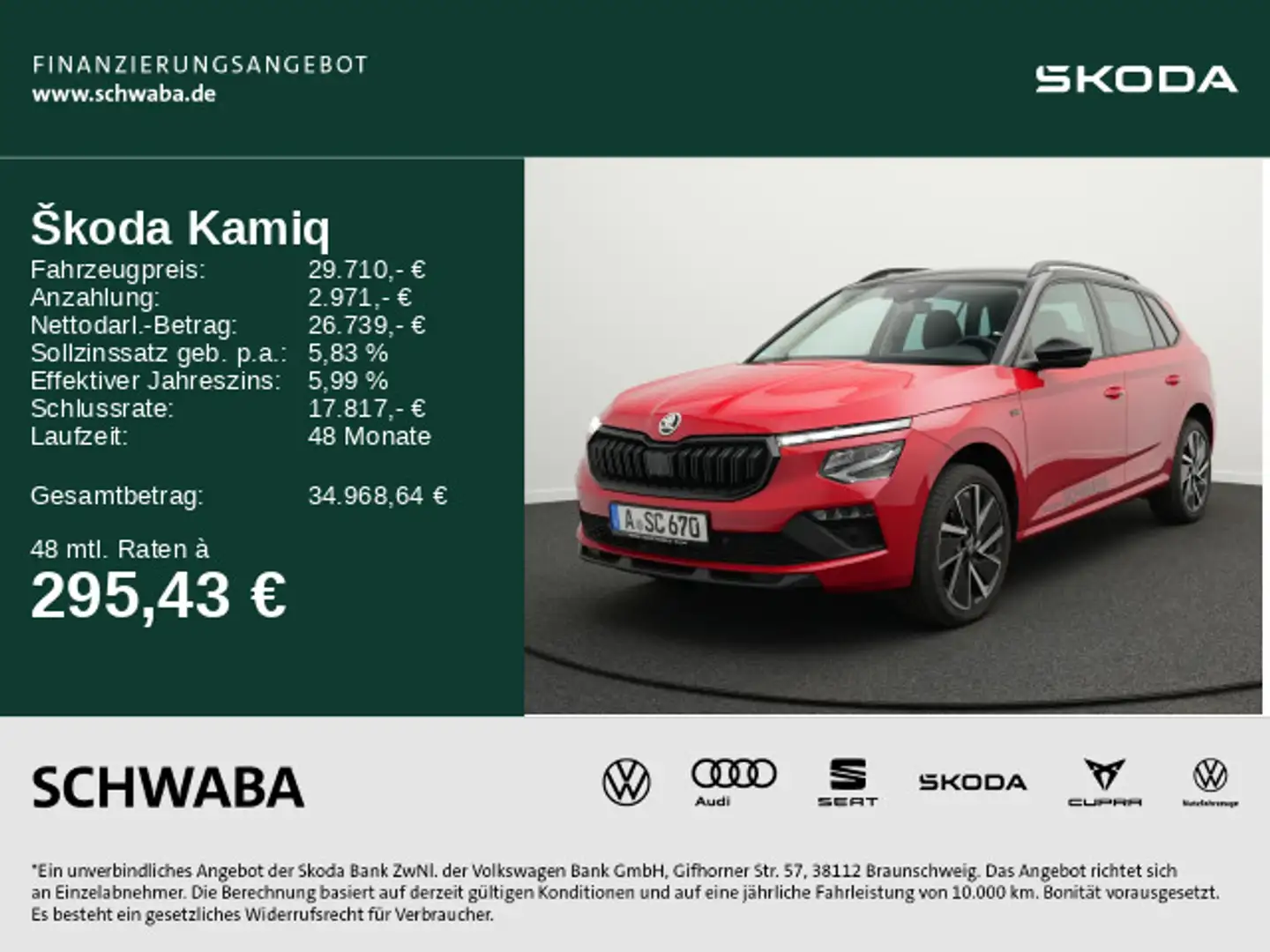 Skoda Kamiq Tour 1.0 TSI DSG LED*VIRTUAL*ACC*LANE*18" Rot - 1