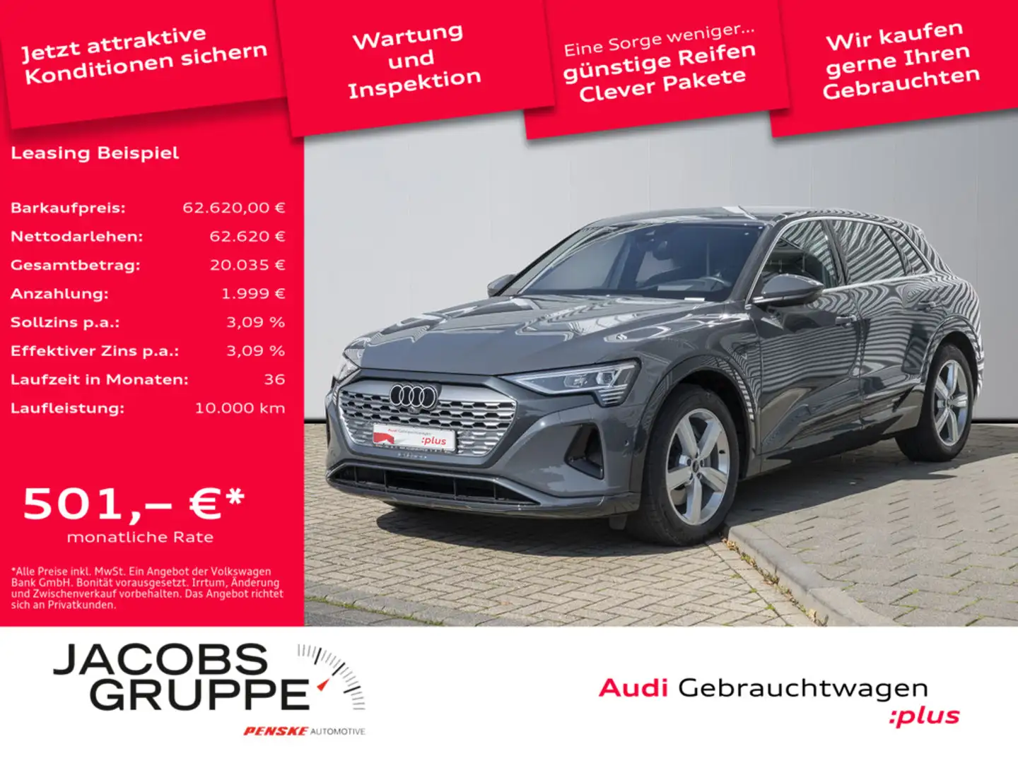 Audi Q8 e-tron 55 advanced ACC/Matrix/HuD/AHK/360° Grau - 1