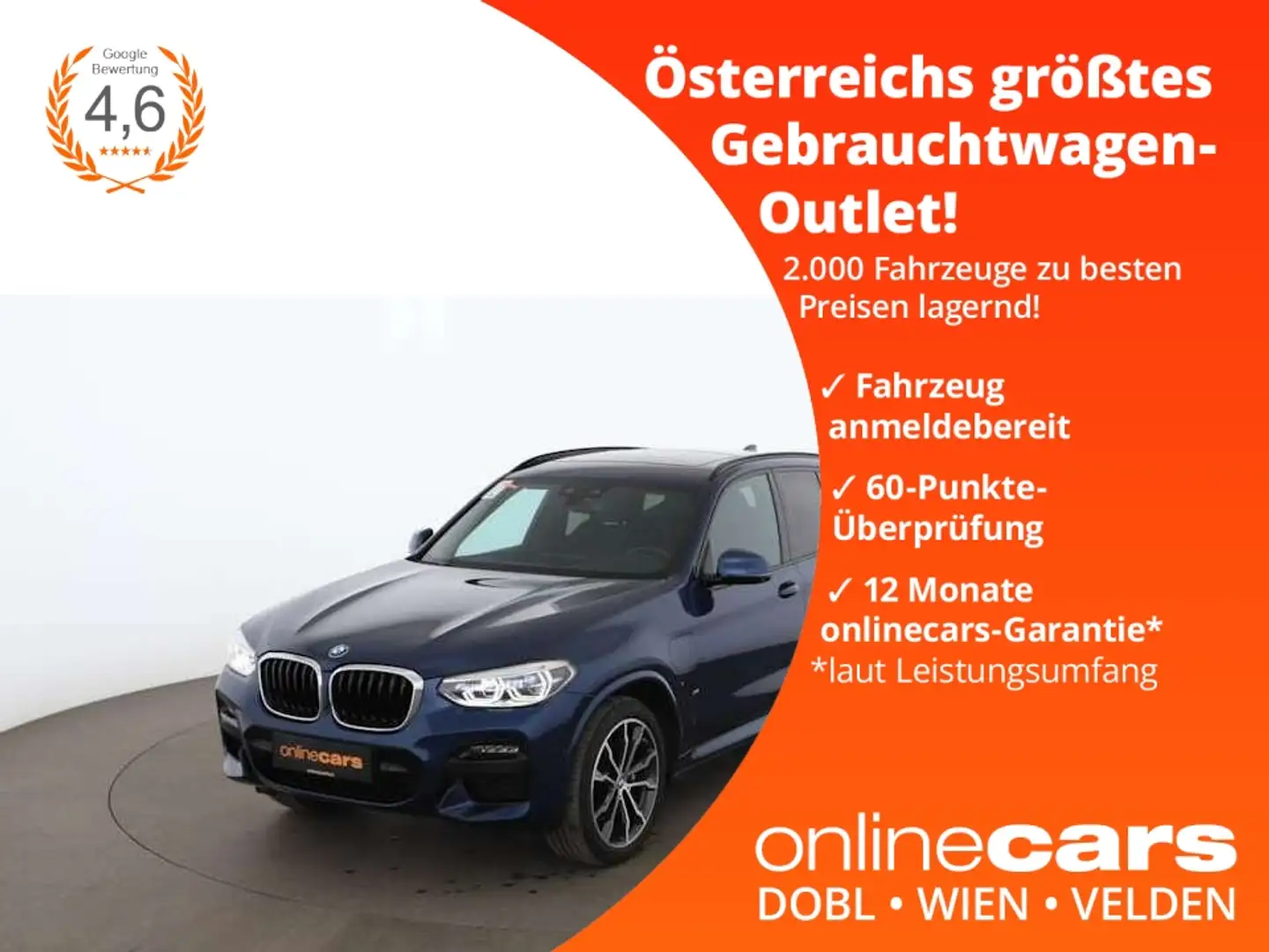 BMW X3 xDrive 30e M-Sport Aut LED AHK SKY HEAD-UP Blau - 1