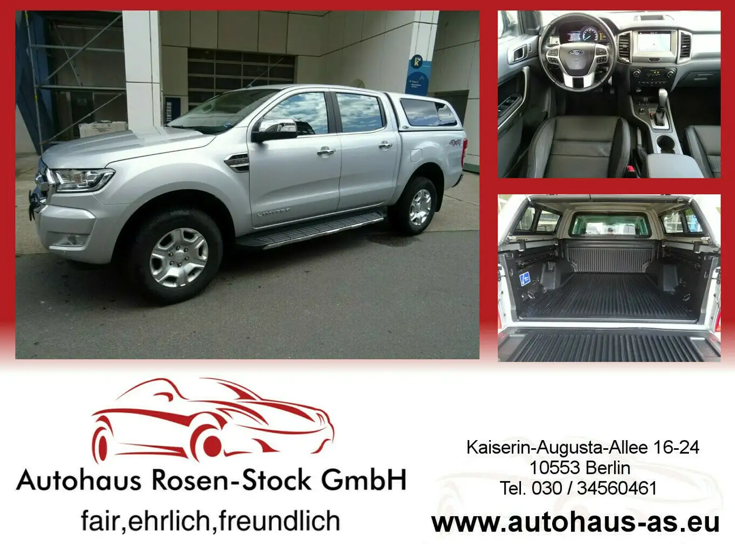 Ford Ranger 3,2 TDCI 4x4 Limited DoKa,Leder,AHK,Standh,Kamera Argento - 1