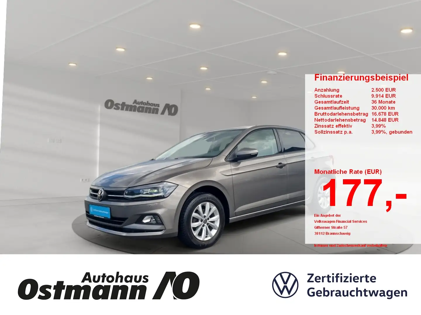 Volkswagen Polo VI 1.0 TSI Highline Matrix 2xKlima ACC LED Grau - 1