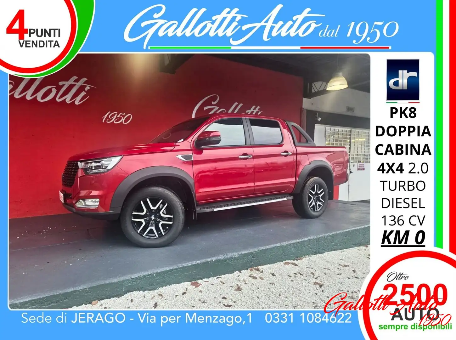 DR Automobiles PK8 2.0 Turbo Diesel Doppia Cabina 4x4+IVA Roşu - 1