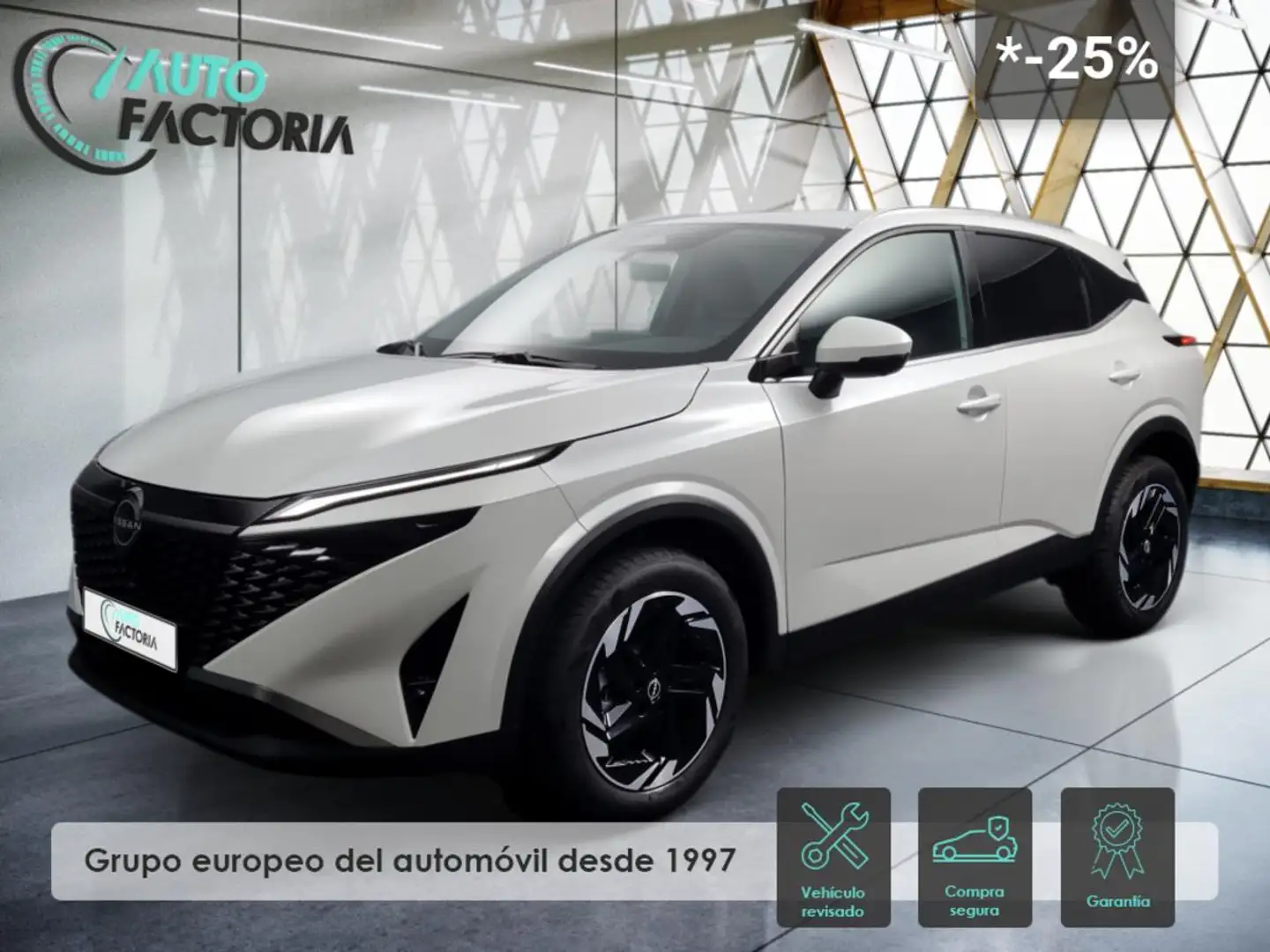 Nissan Qashqai -24% 1.3 DIG-T 158CV MHEV BVA +GPS+CAM360+LED Blanco - 1
