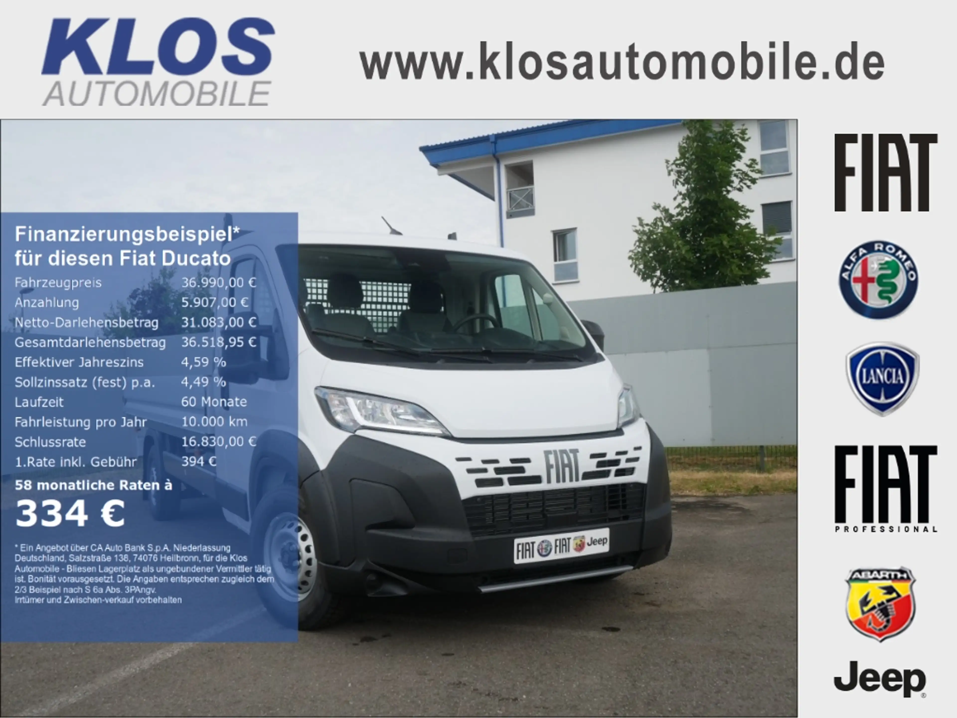 Fiat Ducato 35 MAXI L4H1 PRITSCHE 140PS MJET WORKSITE AHK