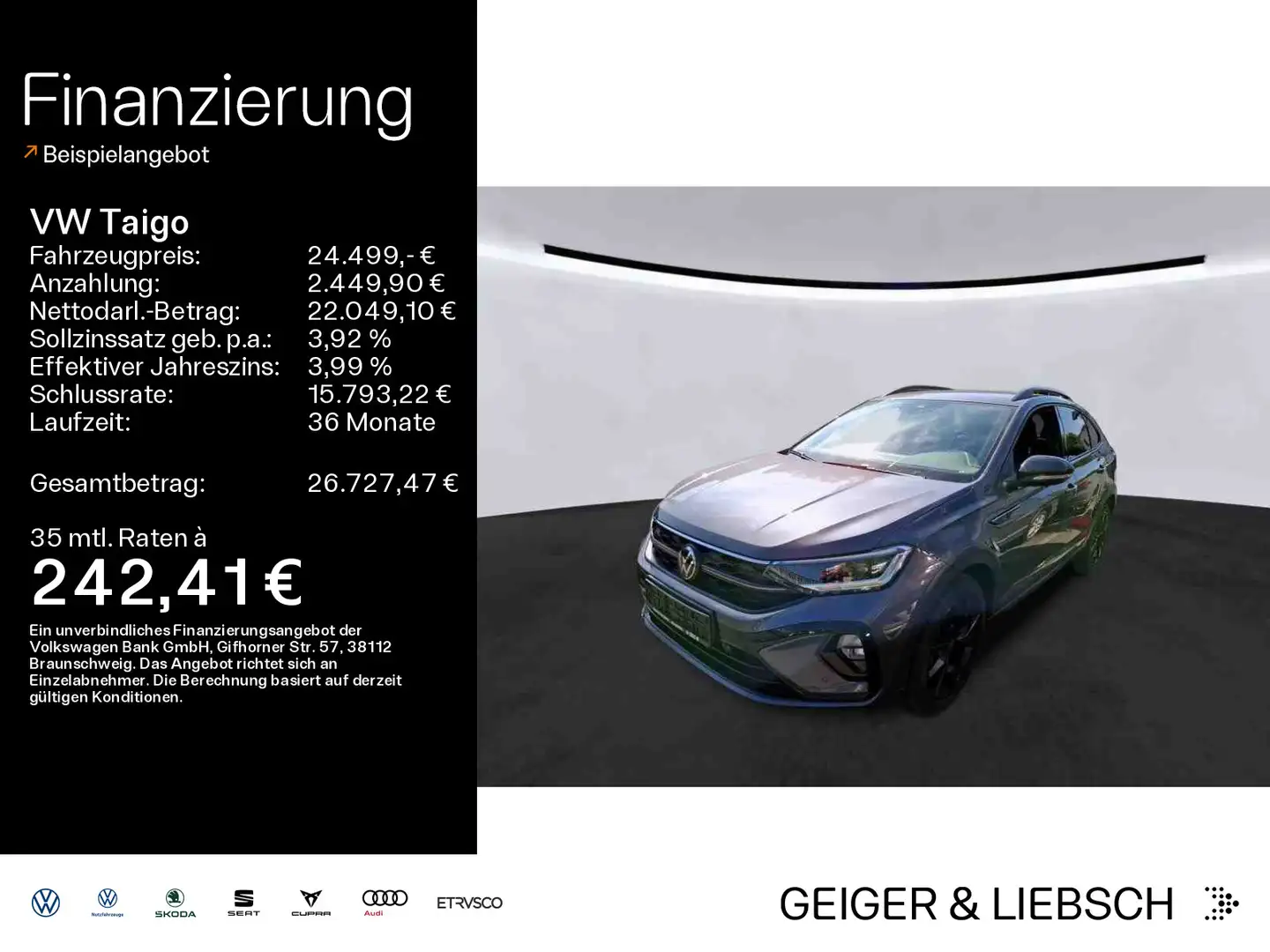 Volkswagen Taigo 1.5 TSI DSG R-LINE*BLACK-STYLE*IQ.LIGHT*AH Grau - 1