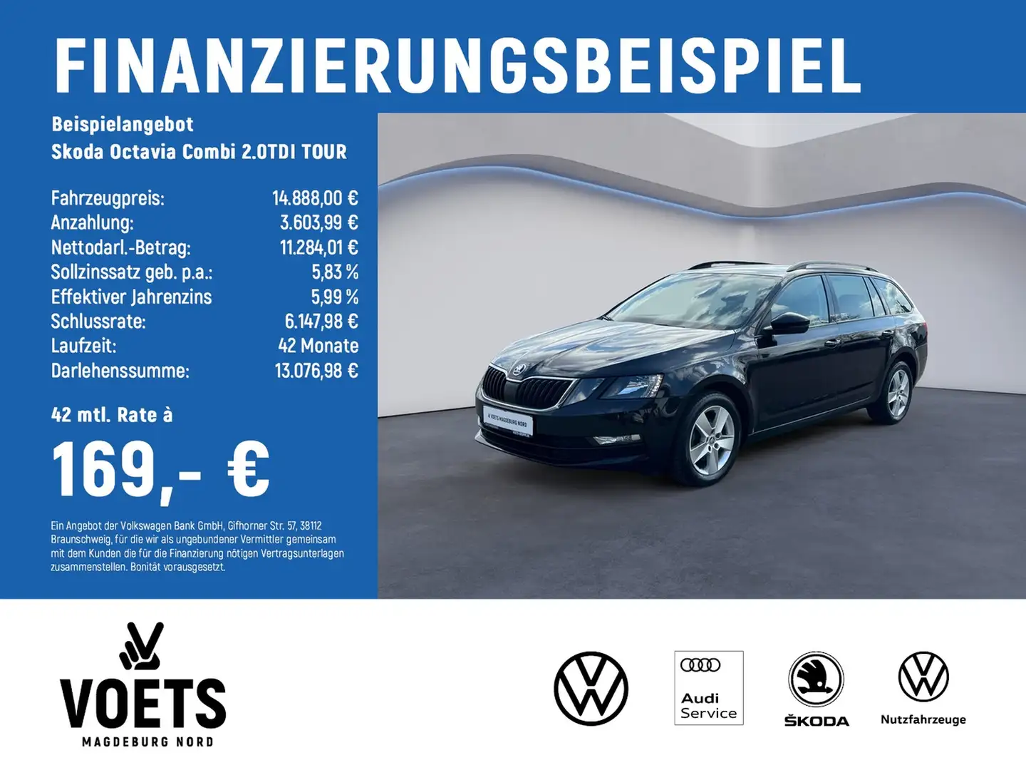 Skoda Octavia Combi 2.0TDI TOUR Navi+AHK+Sitzhzg. Zwart - 2