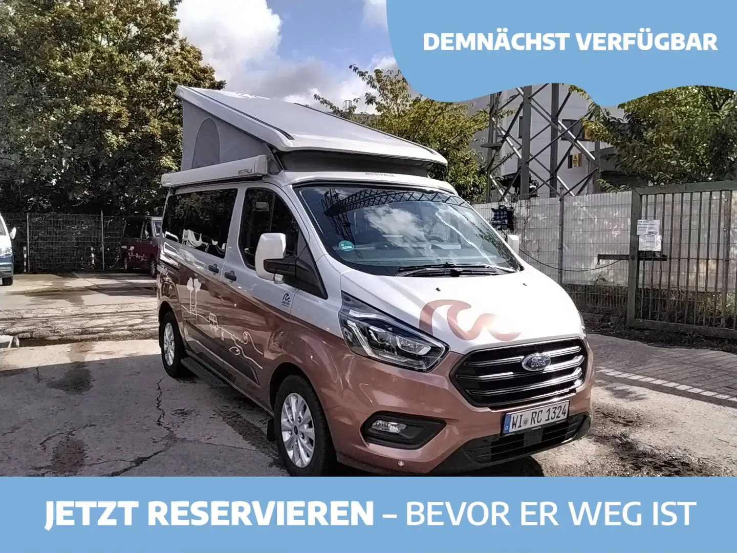 Ford Transit Custom Nugget *Aufst.D *AHK *AUT *Heckküch Plateado - 1