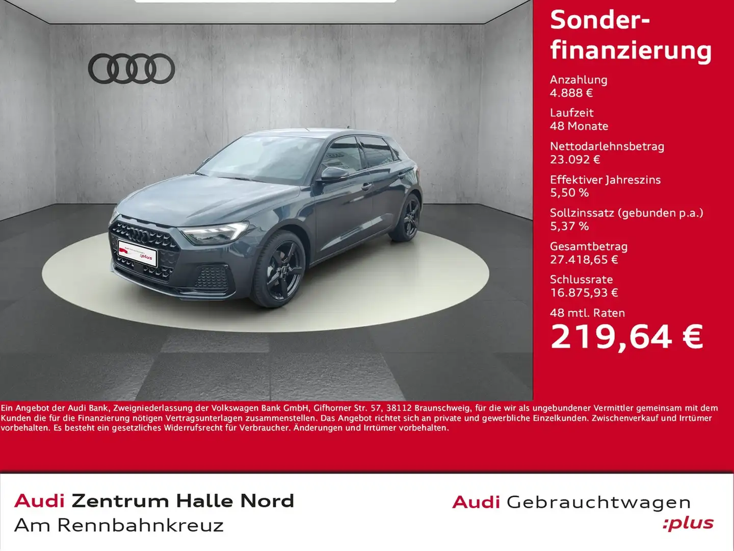 Audi A1 Sportback advanced 30 TFSI S tronic Grau - 1