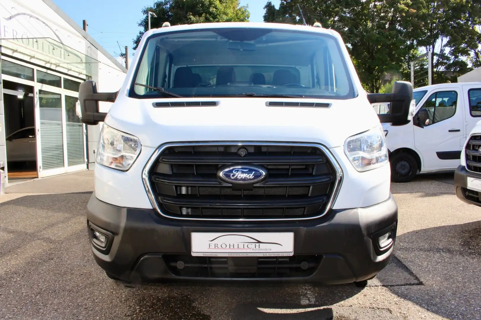 Ford Transit 350 Pritsche + Plane L4 DoKa 1.HD AHK Blanc - 2