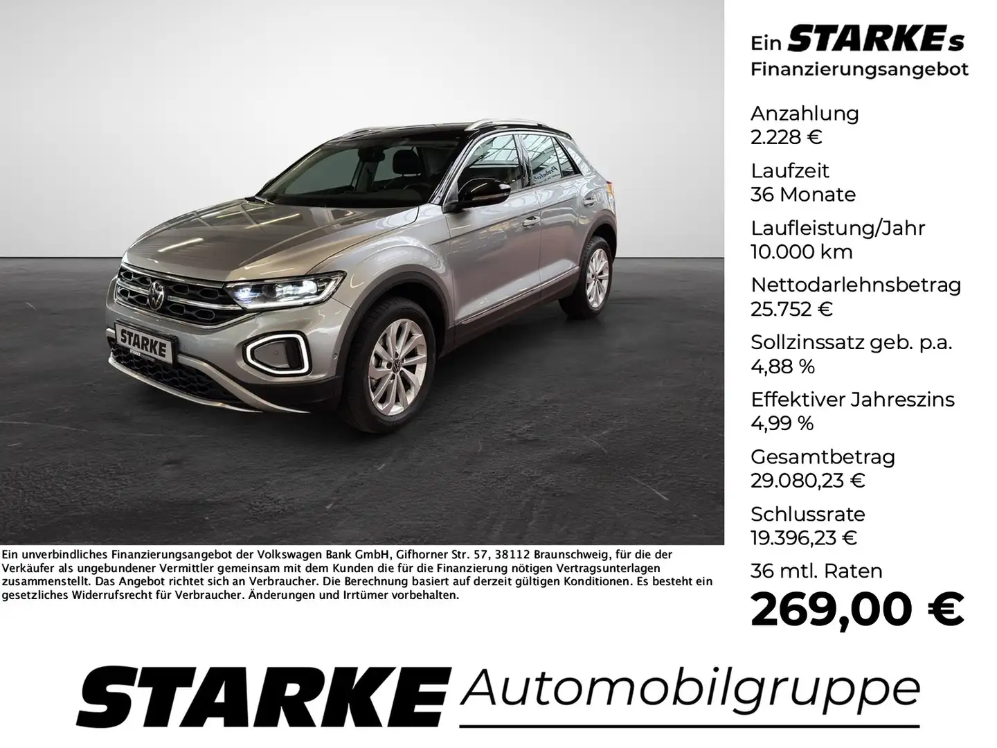 Volkswagen T-Roc 1.5 TSI DSG Style Silber - 1