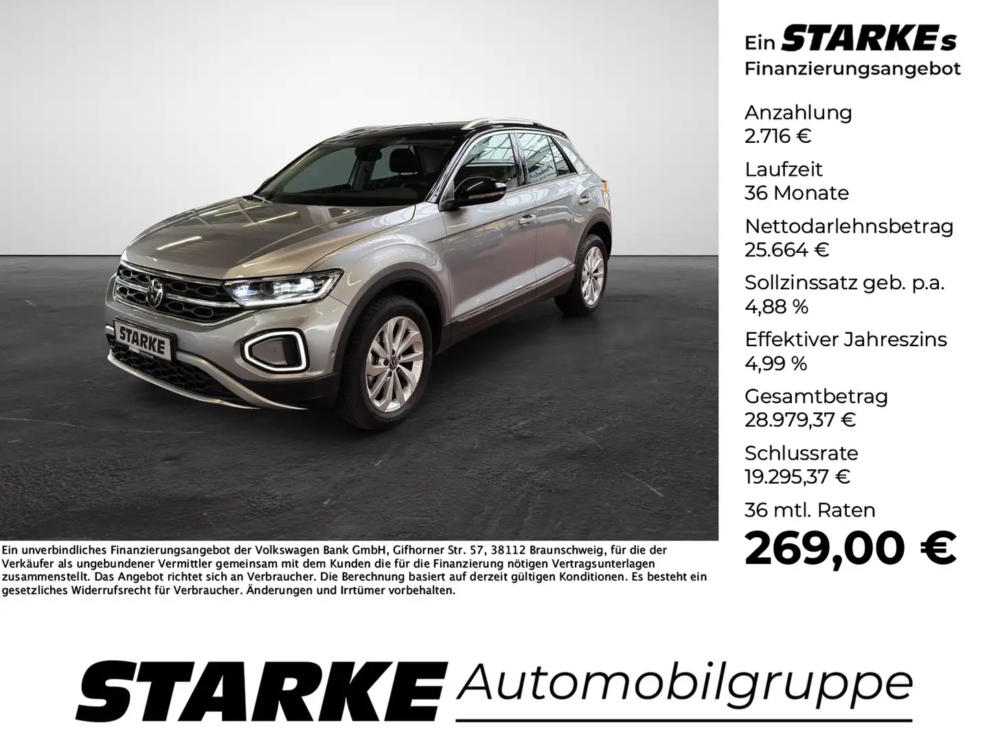 Volkswagen T-Roc 1.5 TSI DSG Style Silber - 1