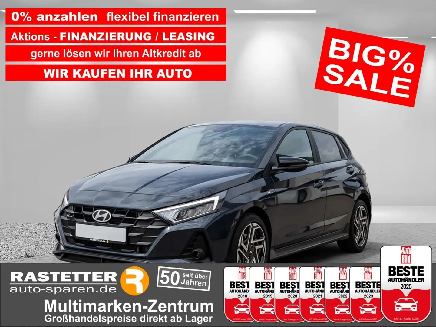 Hyundai i20 DCT N Line 5Jahre+Navi+virtCP+ParkAss+Kamera+SHZ+P Grau - 1