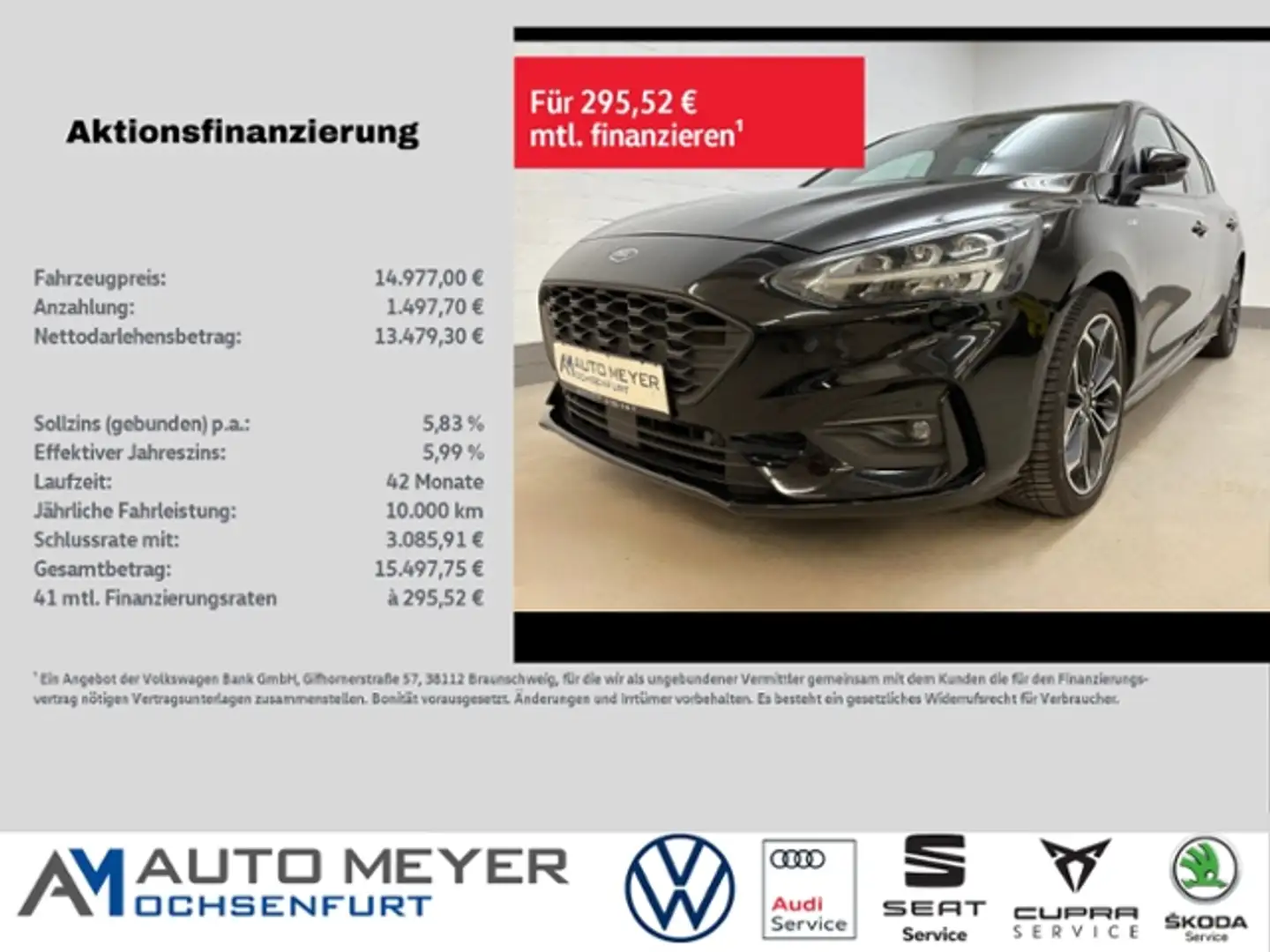 Ford Focus 1.0 EcoBoost ST-Line Kamera LED Keyless Noir - 1