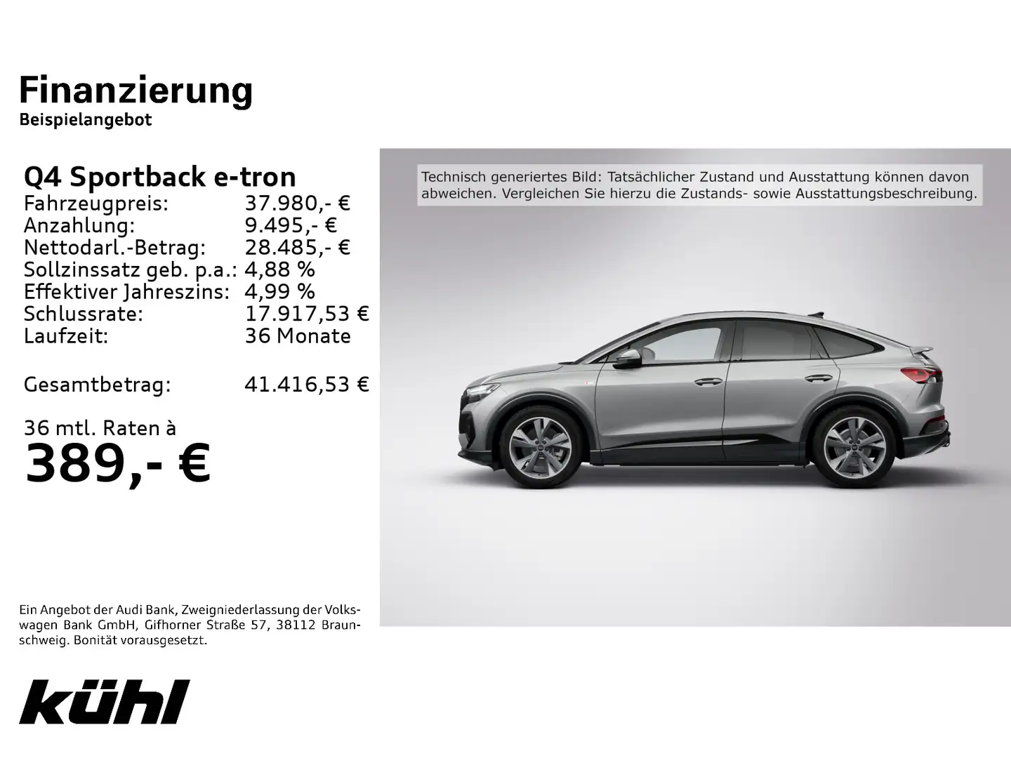 Audi Q4 e-tron Q4 Sportback 50 Q e-tron LED/ACC/HuD/Kamera/Navi Grau - 2