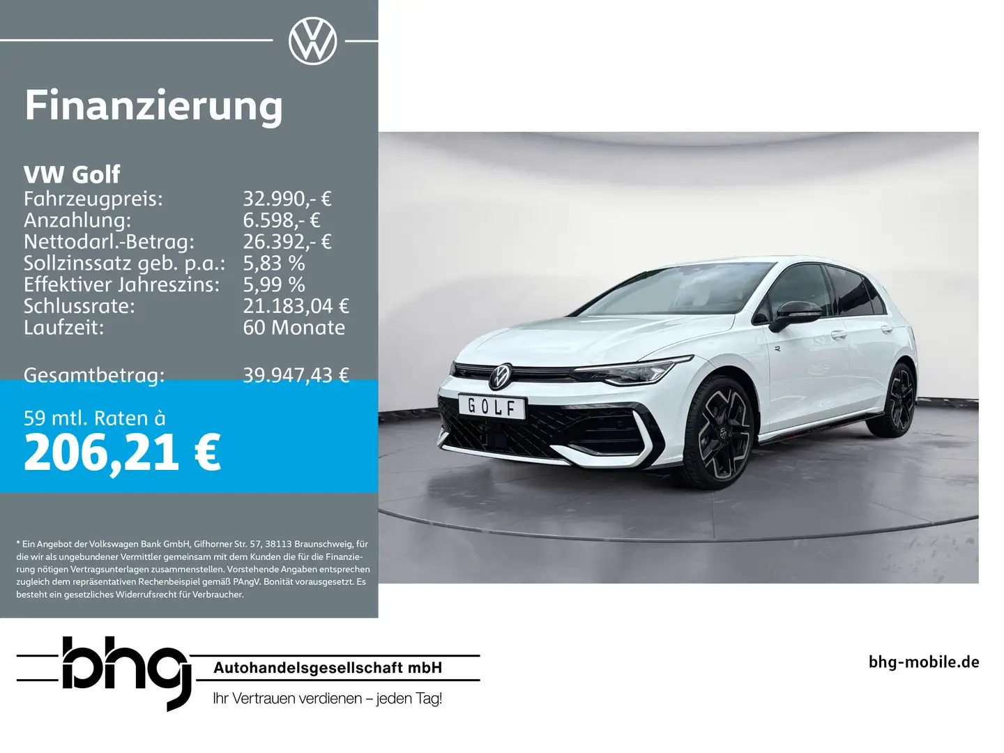 Volkswagen Golf R-Line 1,5 l eTSI OPF (150 P Weiß - 1