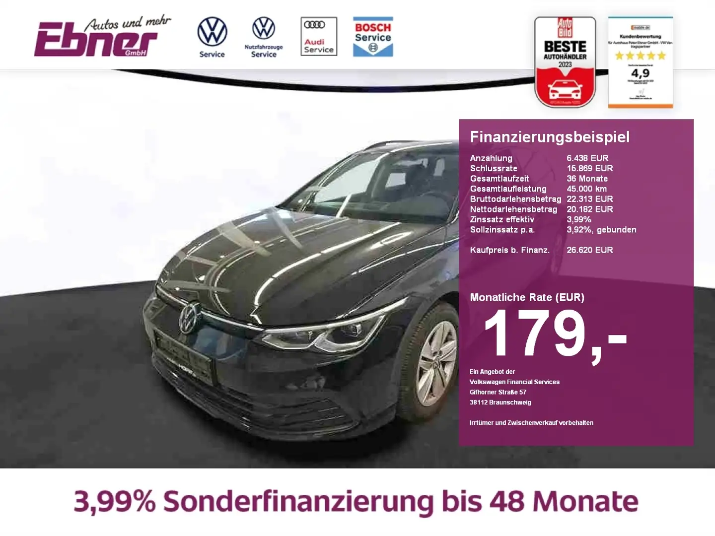 Volkswagen Golf Variant Golf VIII Variant LIFE 1.5TSI 150PS MEMORY+MASSAGE Schwarz - 1