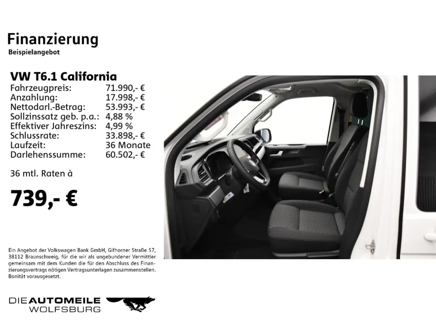 Volkswagen T6.1 California 2.0 TDI SCR DSG Beach Tour Aufst Weiß - 2