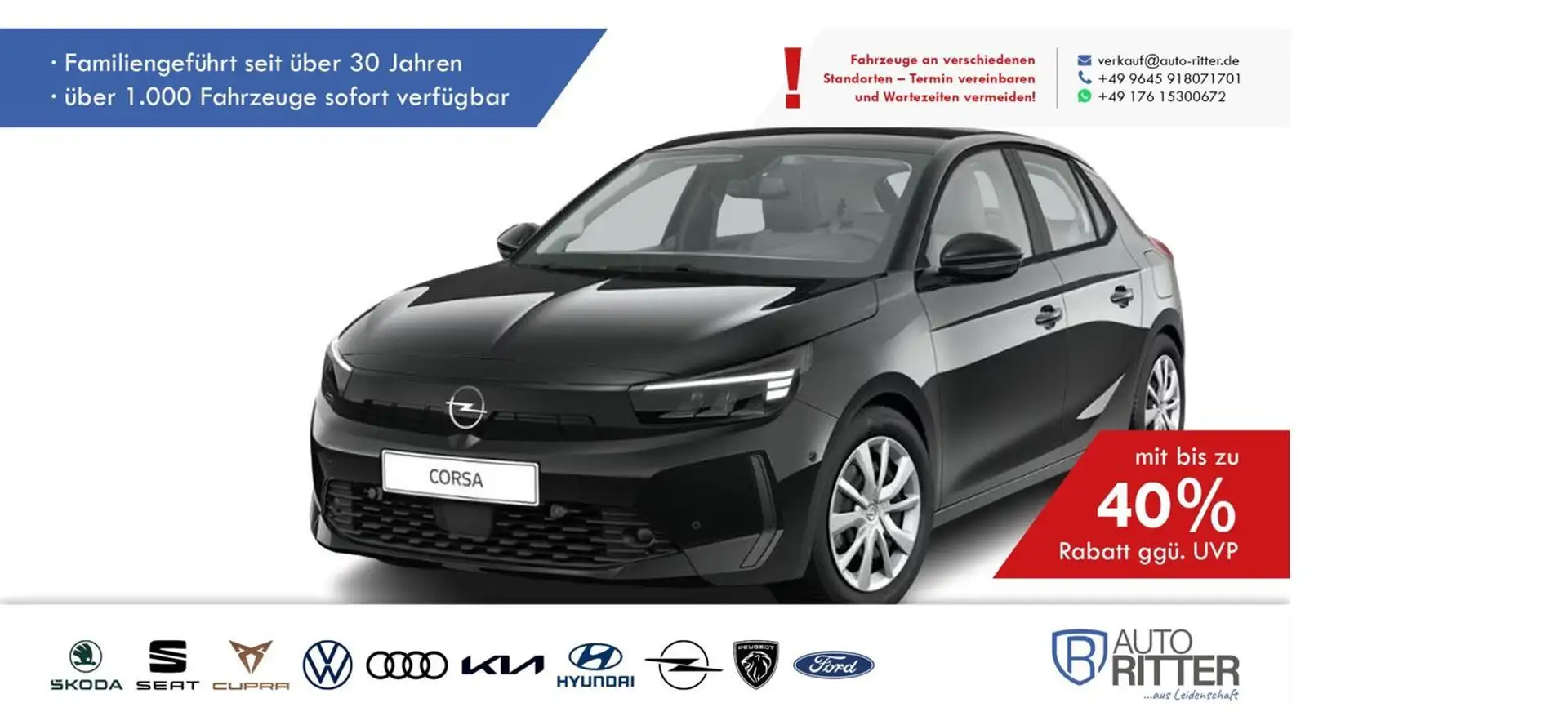 Opel Corsa Edition LED|Carplay|Klima|PDC|SHZ|DAB Schwarz - 1