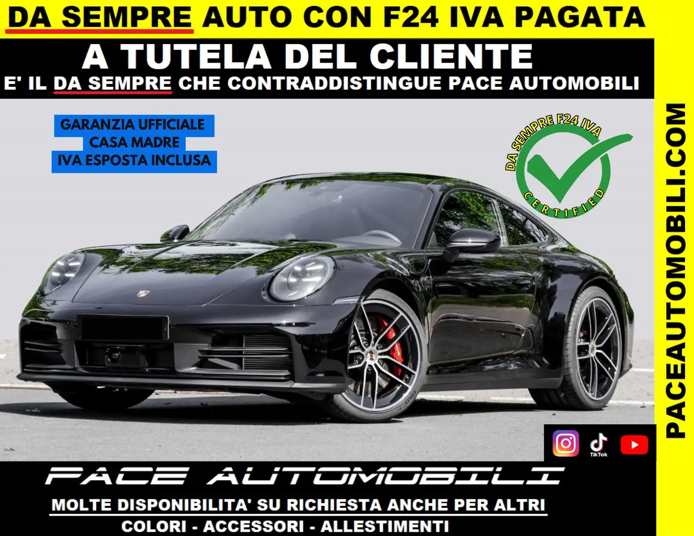 Porsche 992 911 S 480 CV BLACK TETTO PDC SPORT CHRONO BOSE Nero - 1