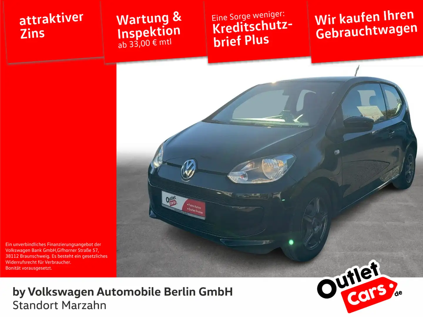 Volkswagen up! 1.0 move up! Klima Radio Zentralverriegelung Noir - 1