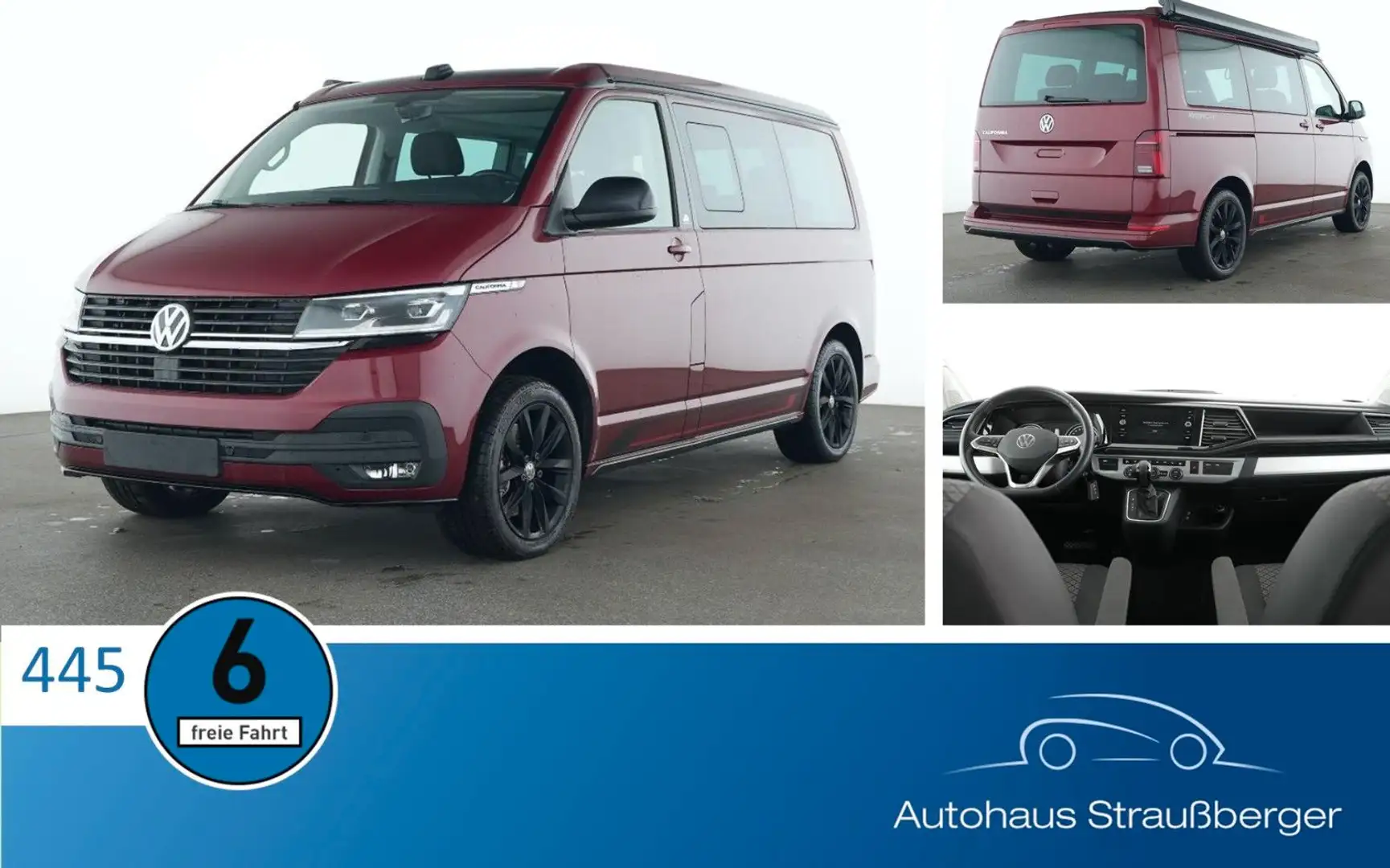 Volkswagen T6 California T6.1 California Beach Camper Edition ACC AHK SHZ Rot - 1