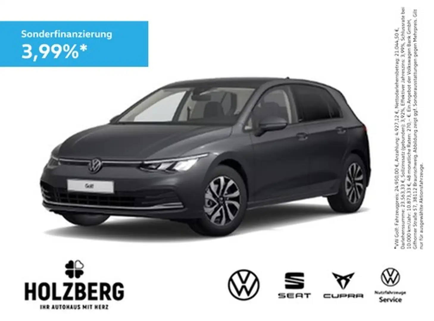 Volkswagen Golf VIII 2.0 TDI Active ACC+NAVI+BT+SHZ+PDC Grau - 1
