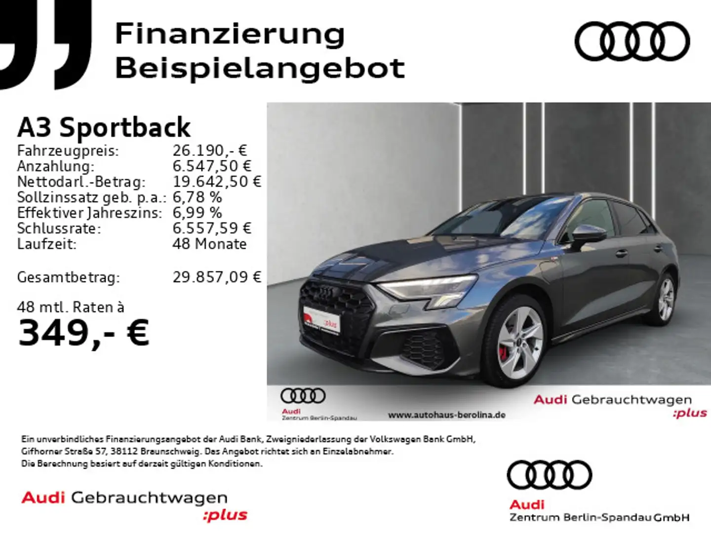 Audi A3 45 TFSI e S line S tronic *NAV+* Gris - 1