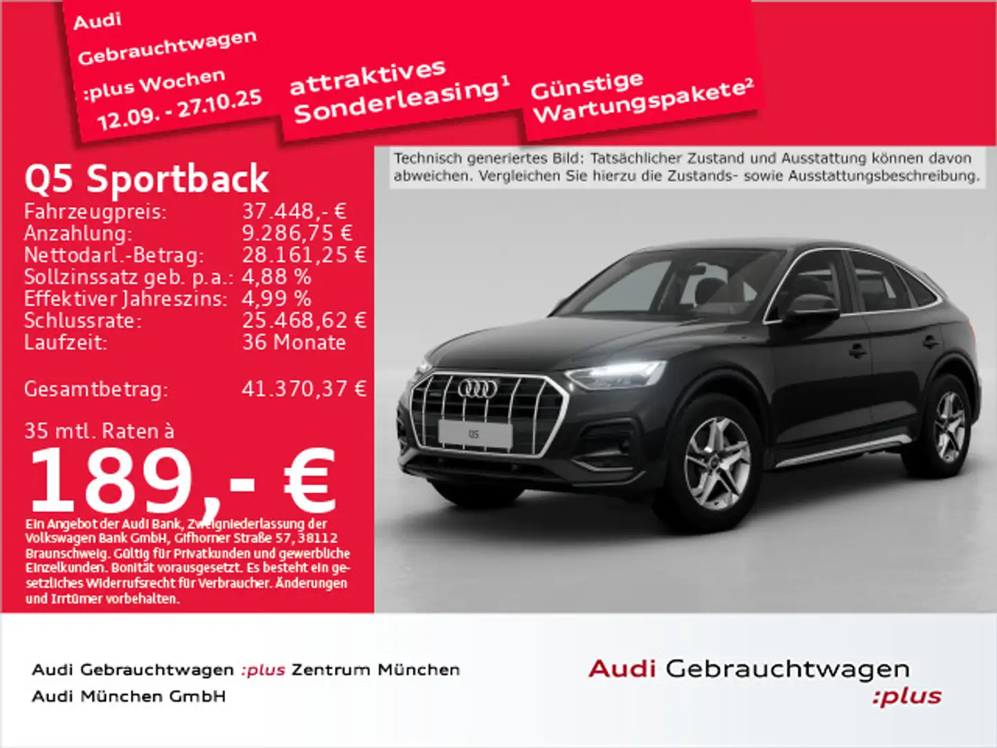 Audi Q5 40 TDI qu. S tronic advanced AHK/Na Schwarz - 1