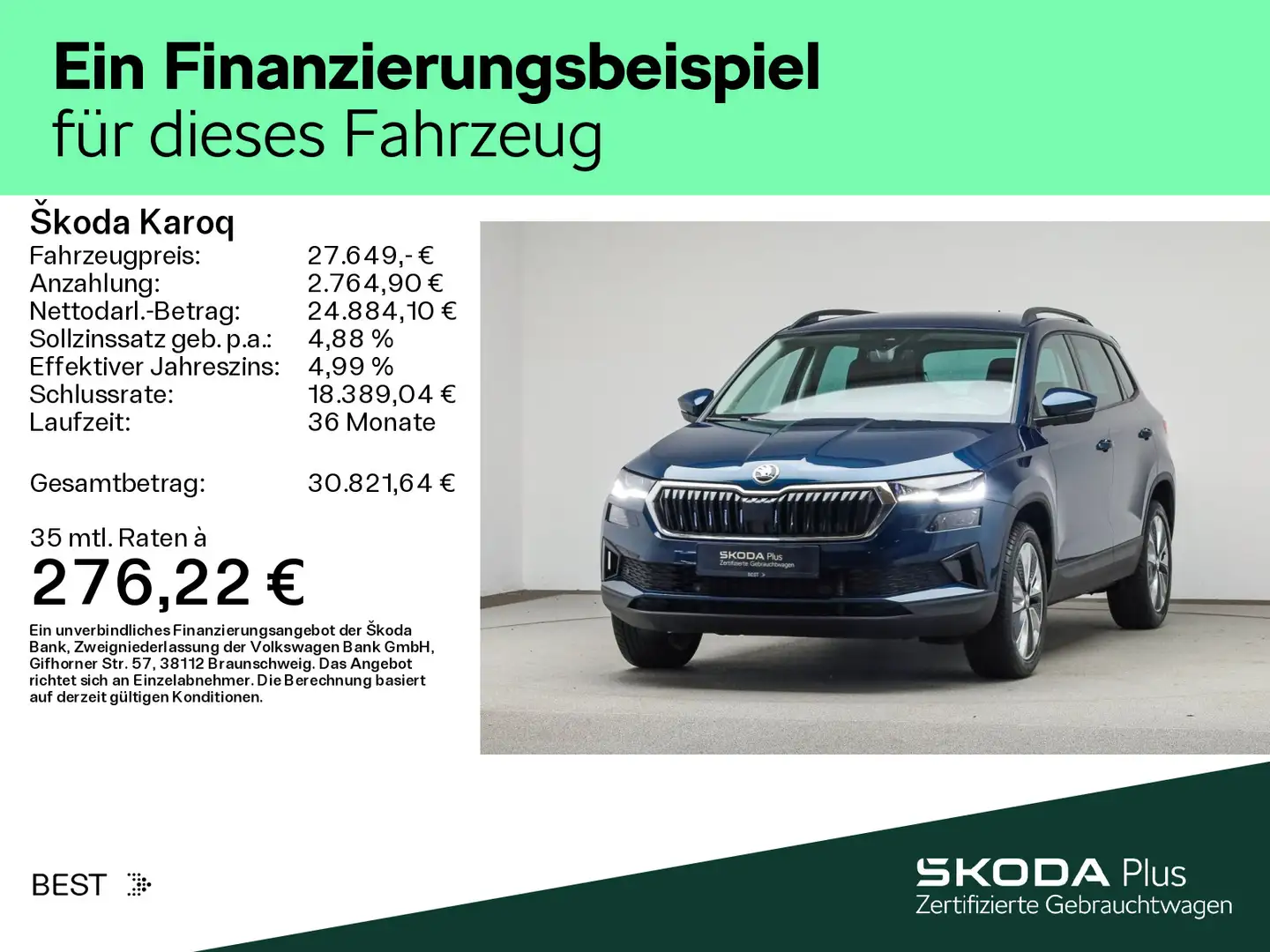 Skoda Karoq 1.5 TSI DSG STYLE*MATRIX*KESSY*PDC*SHZ*NAV Blau - 2