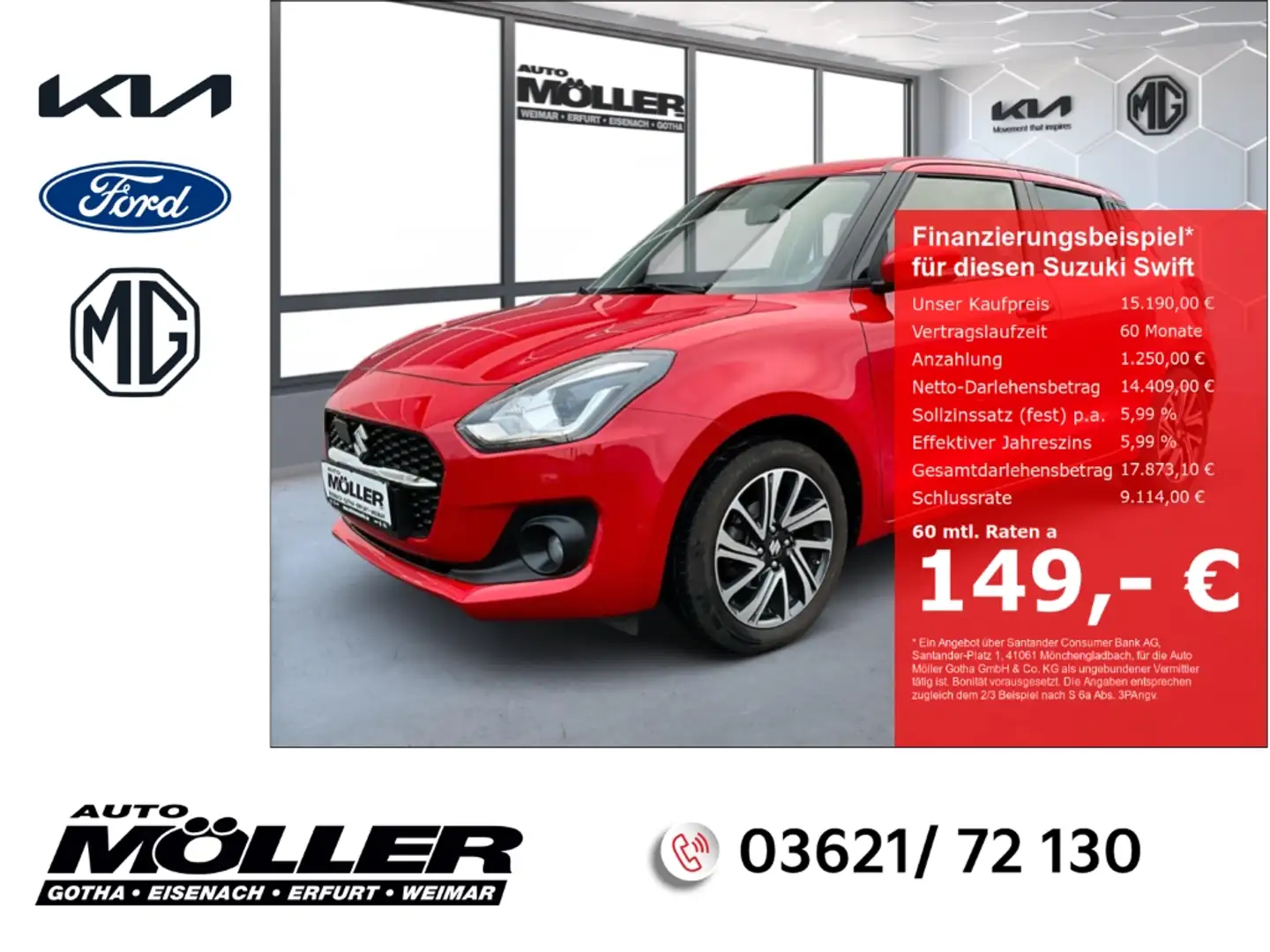 Suzuki Swift Comfort 1.2 Dualijet SHVS Comfort+ LED DAB SHZ Rot - 1