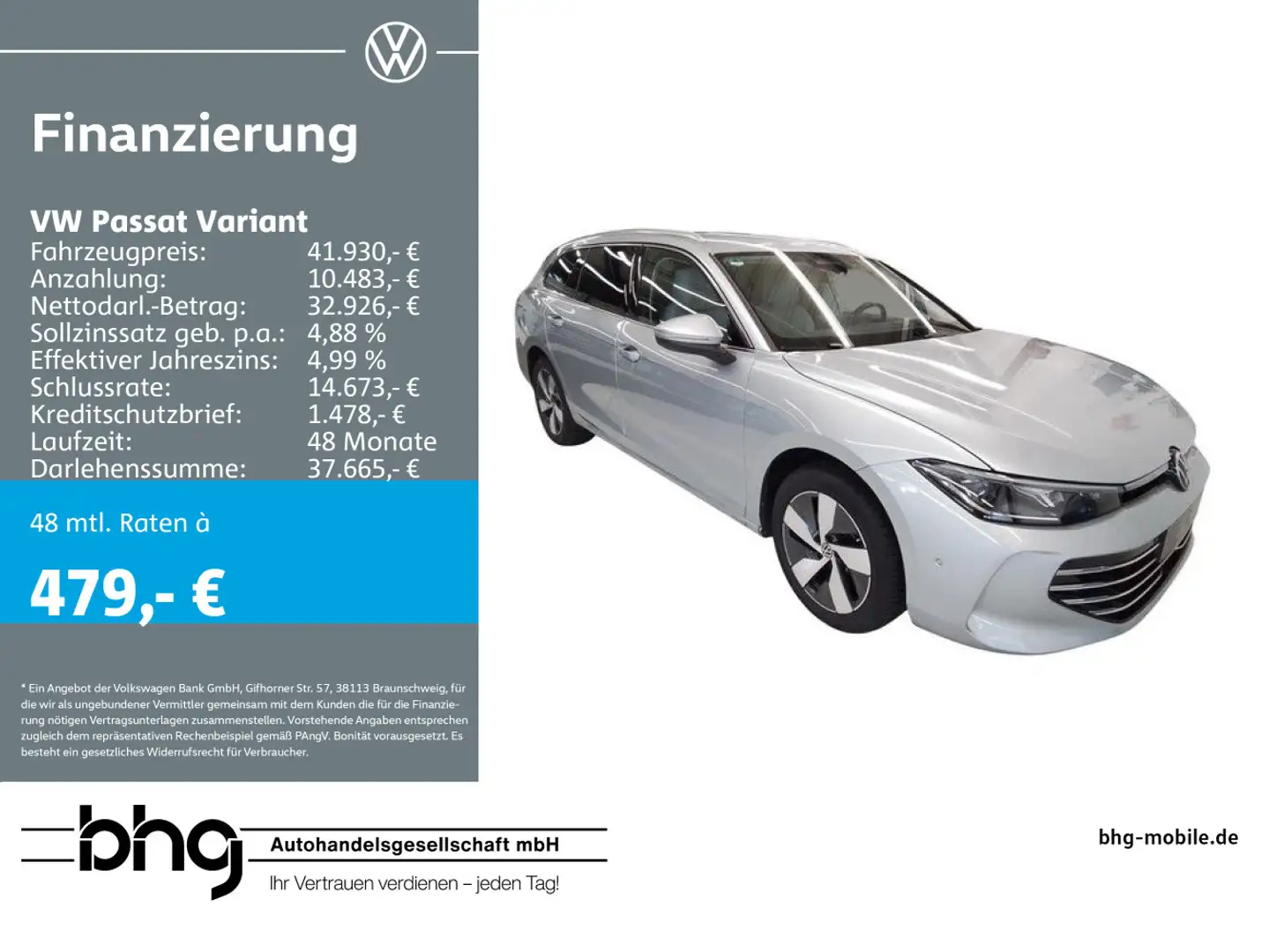 Volkswagen Passat Variant 2.0 TDI SCR DSG Elegance Zilver - 1