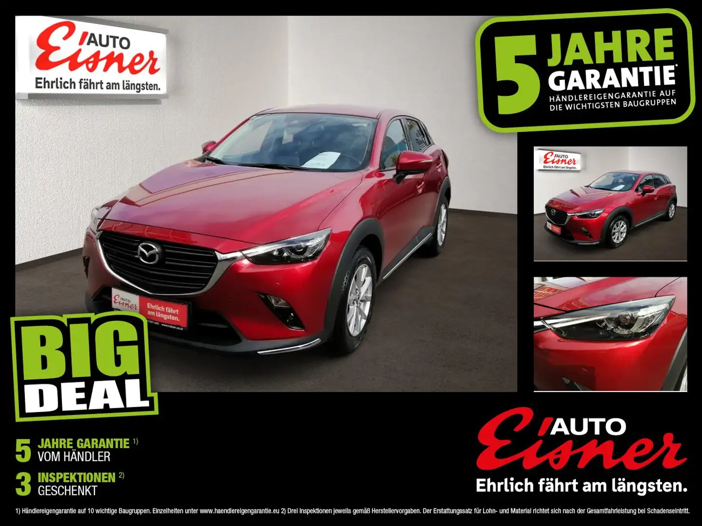 Mazda CX-3 G121 AUT HUD Kam. KeyLess KlimaA LED LM PDC Rot - 1