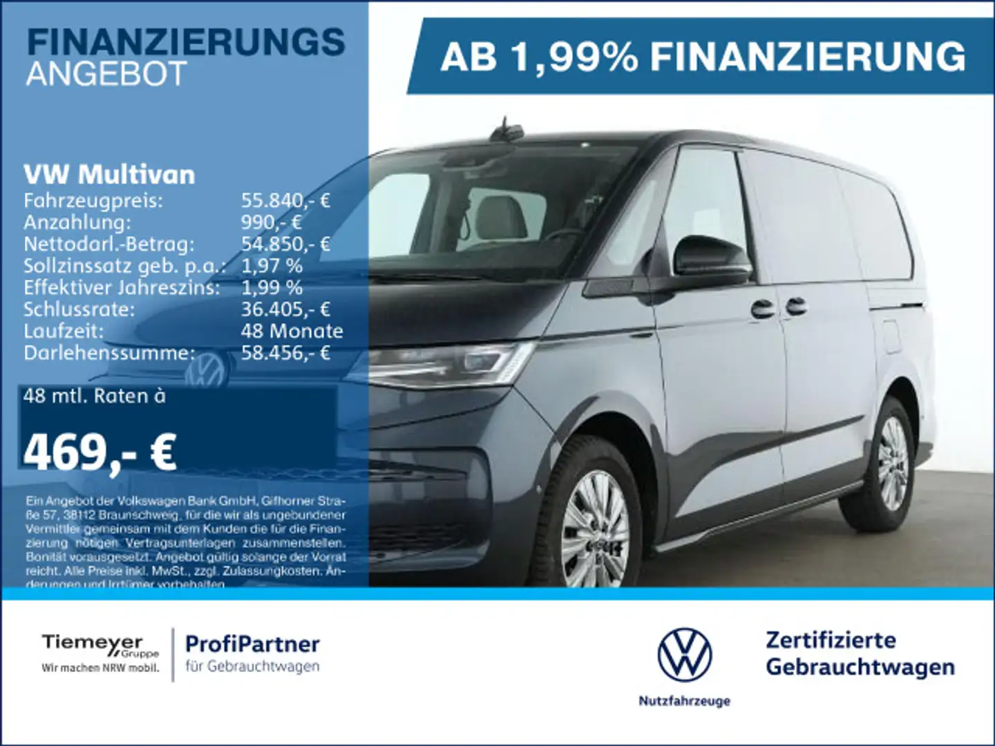 Volkswagen T7 Multivan T7 Multivan TDI LÜ LANG ACC ST.HEIZ PANO eTÜREN Blau - 1