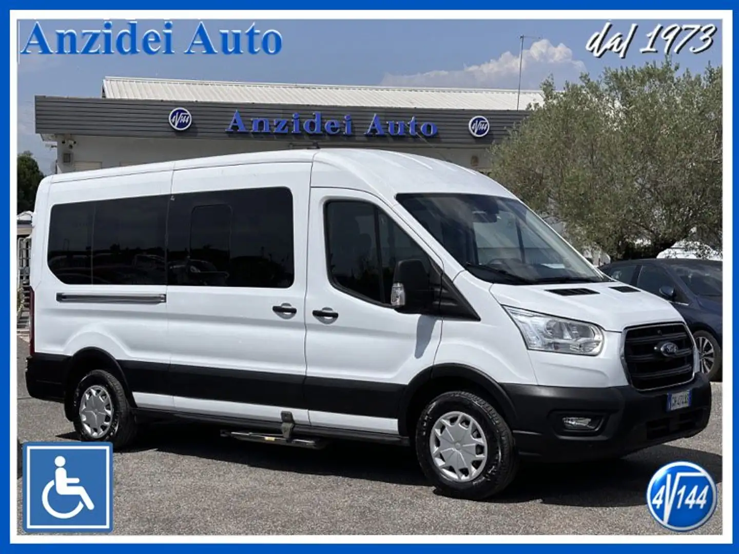 Ford Transit 2.0 EcoBlue L3H2 9 Posti Trasporto Disabili Pedana Bianco - 1