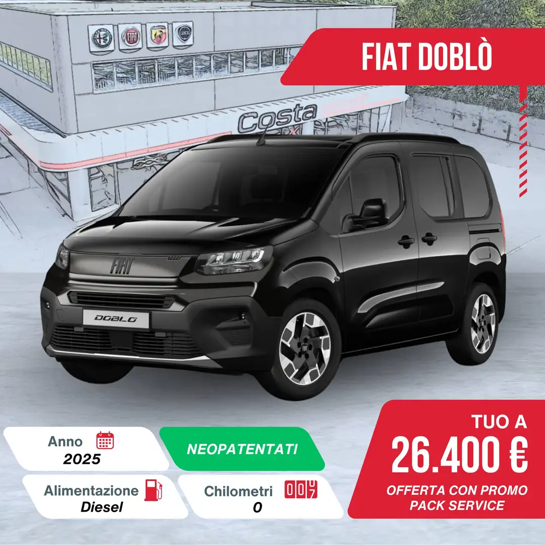 Fiat Doblo Doblò 1.5 BlueHdi 130 CV AT8 PC crna - 1