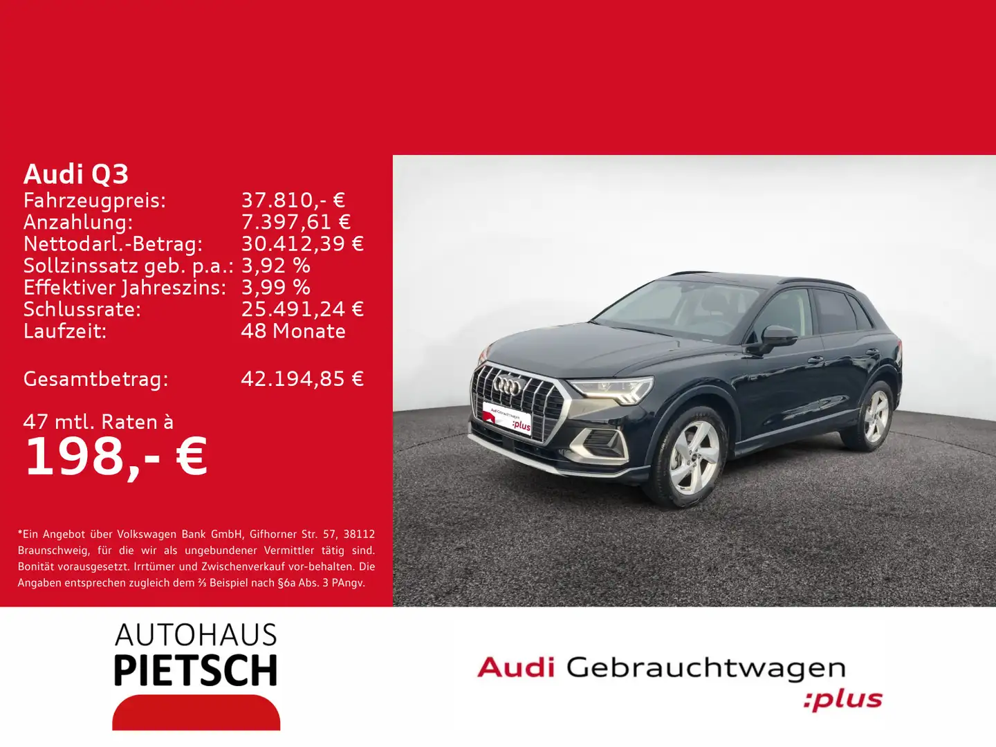 Audi Q3 35 TFSI advanced S-tronic AHK ACC Navi Kamera Schwarz - 1
