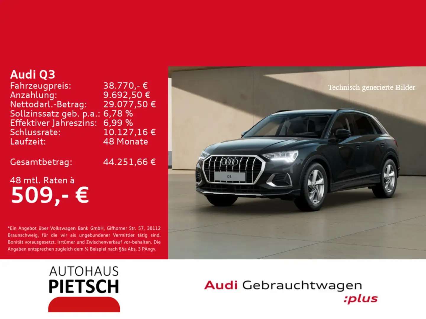 Audi Q3 35 TFSI advanced S-tronic Schwarz - 1