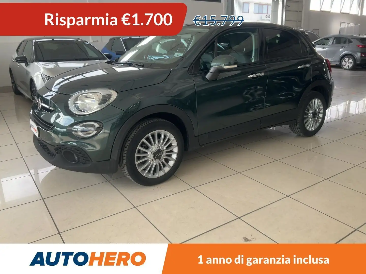 Fiat 500X 1.3 M-Jet Connect 95 CV Zielony - 1