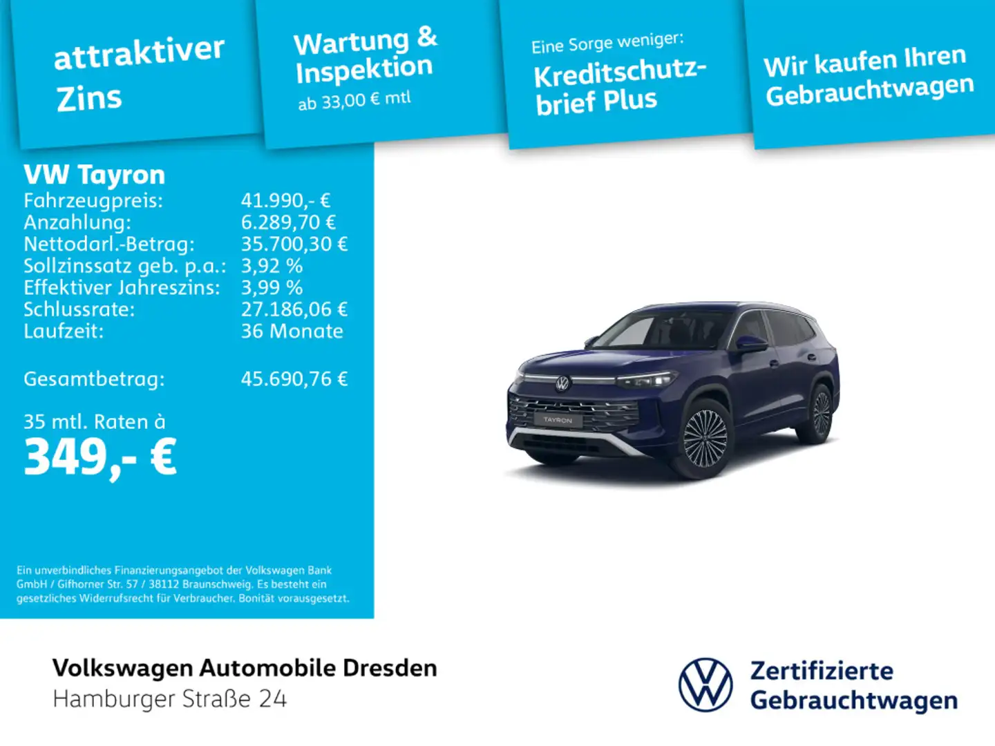 Volkswagen Tayron Elegance 1.5 eTSI DSG Violett - 1
