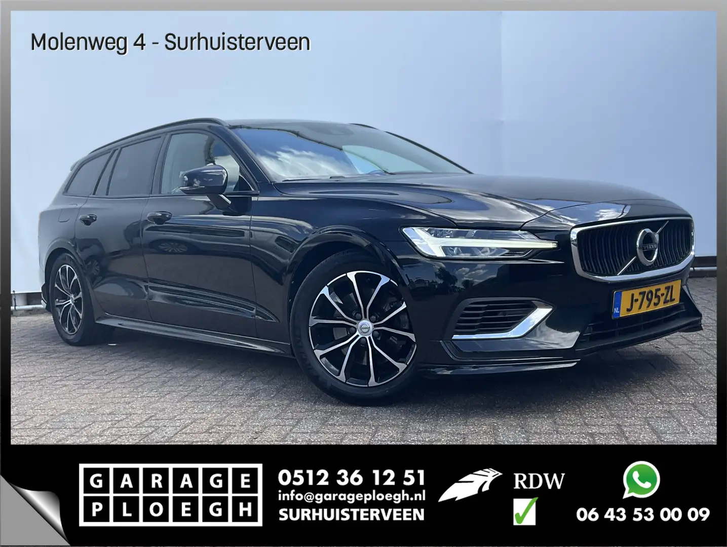 Volvo V60 2.0 B3 Aut8 Business Pro Afn.Trekhaak Leder BLIS S Zwart - 1