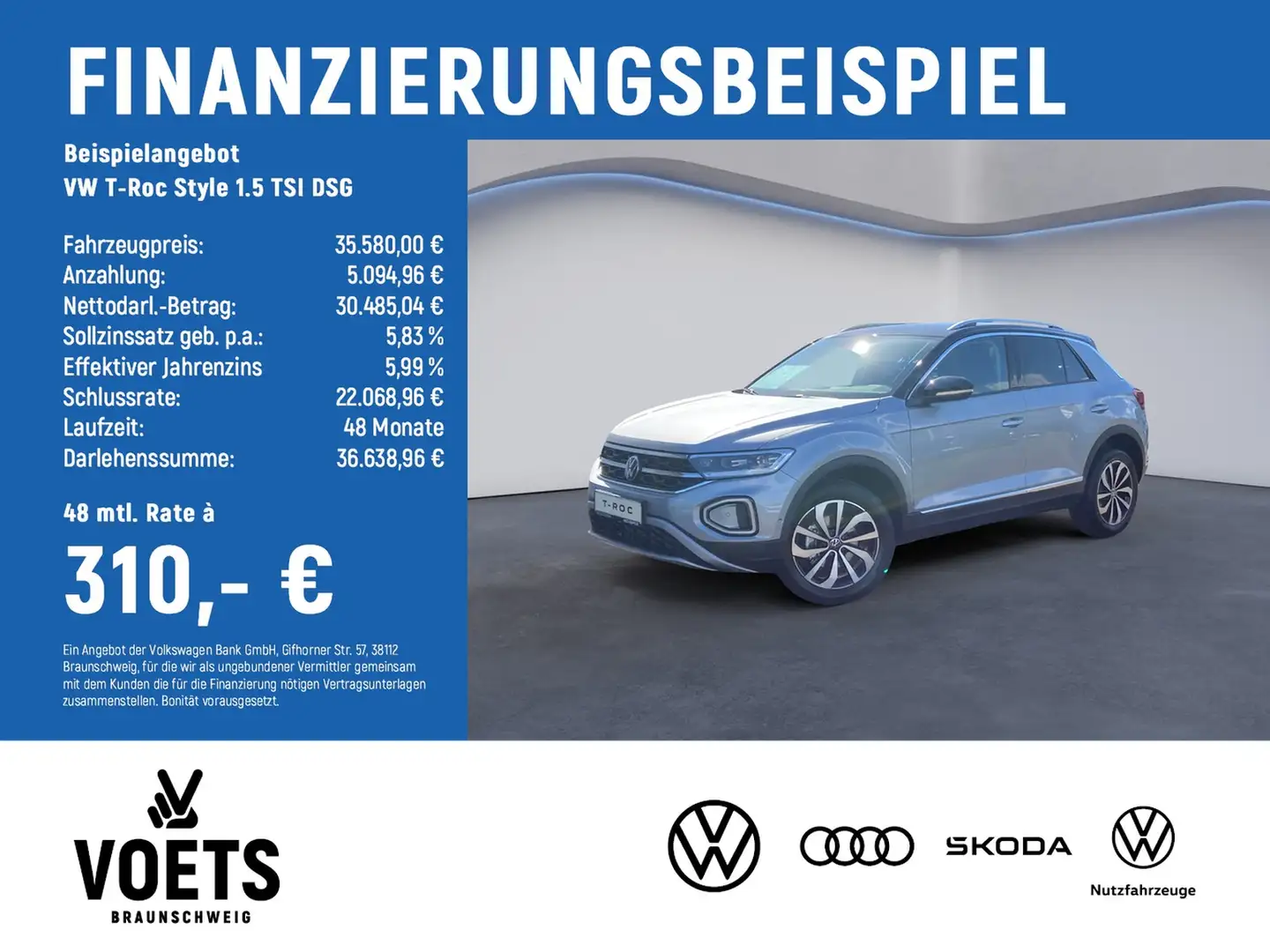 Volkswagen T-Roc Style 1.5 TSI DSG TravelAssist+LED+KEYLESS Silber - 2