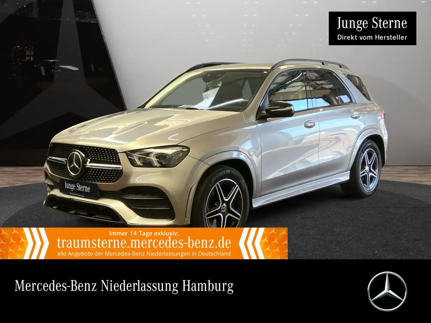 Mercedes-Benz GLE 300 d 4M AMG+EXCLUSIVE+NIGHT+PANO+360+AHK+20" Argintiu - 1