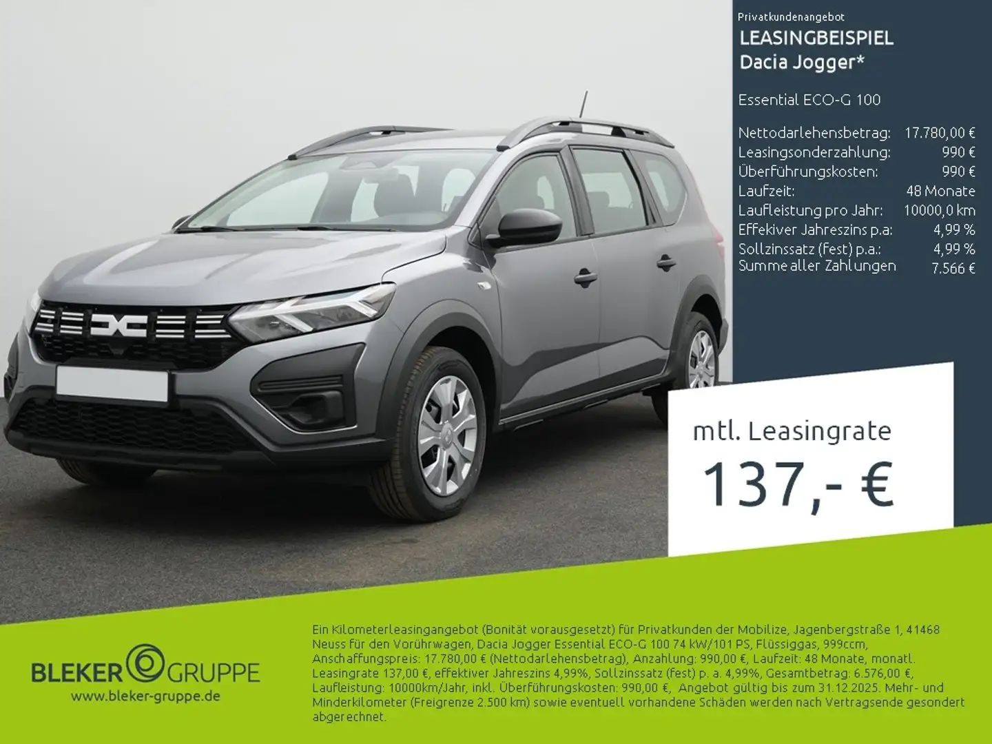Dacia Jogger Essential ECO-G 100 Grau - 2